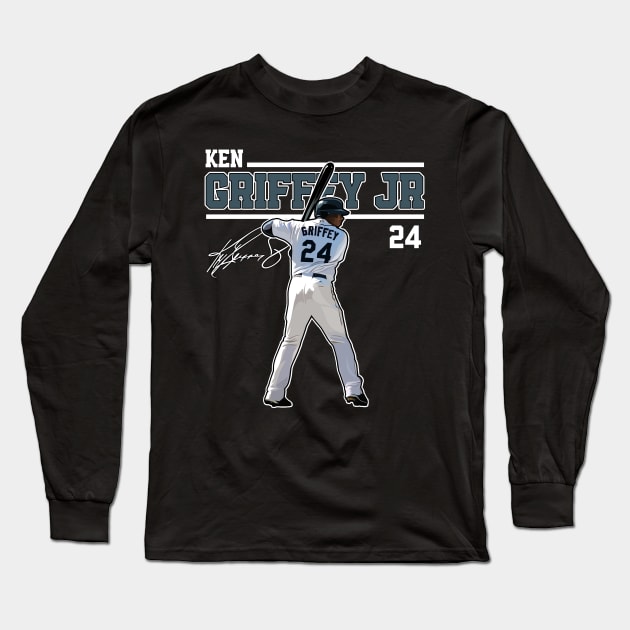 Ken Griffey Jr The Kid Basketball Legend Signature Vintage Retro 80s 90s Bootleg Rap Style Long Sleeve T-Shirt by CarDE